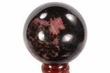 Polished Rhodonite Sphere - Madagascar #95036-1